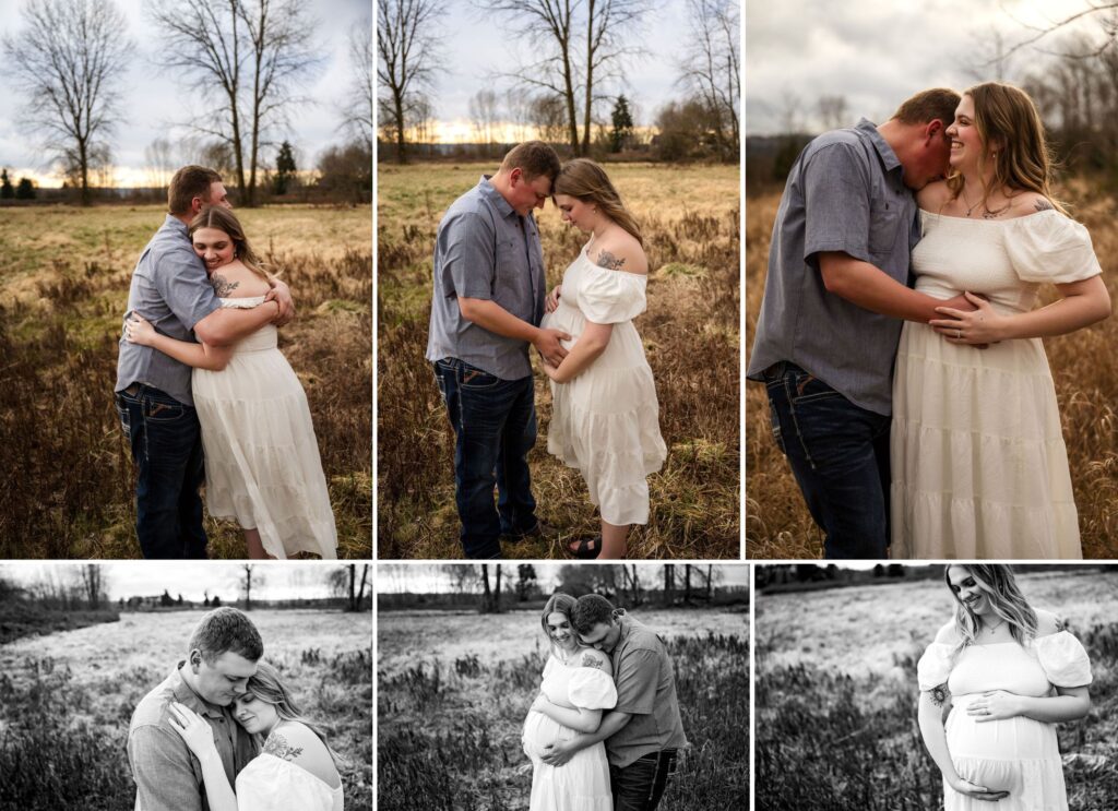 Man-woman-in-a-field-maternity-and-engagement-photo-session