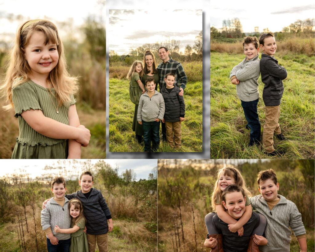 Family-Mom-Dad-Sons-Daughter-Field