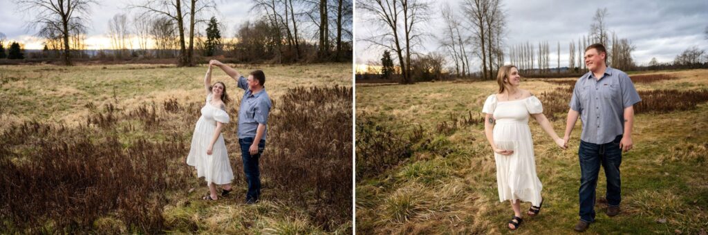 Man-woman-in-a-field-maternity-and-engagement-photo-session