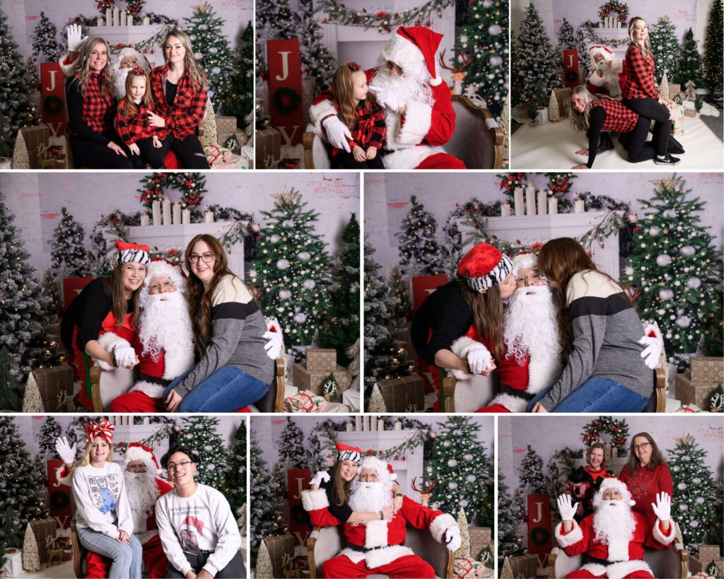 Collage-of-pictures-from-the-Lake-Stevens-Food-Bank Holiday-Mini-photography-sessions-with-Santa