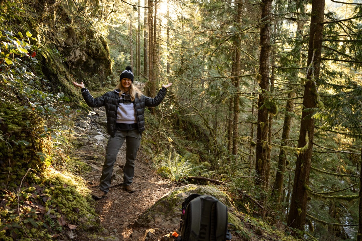 Hike-Boulder-River-Woman-Happy